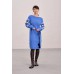 Knitted dress "Flowers" white/blue